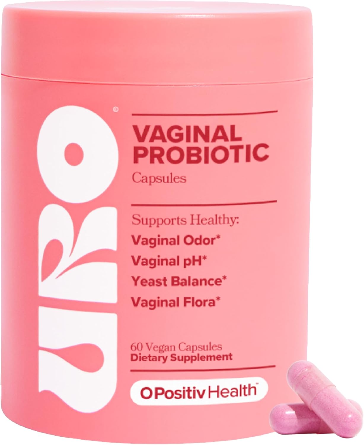 O Positiv URO Vaginal Probiotics for Women pH Balance with Prebiotics & Lactobacillus Probiotic Blend